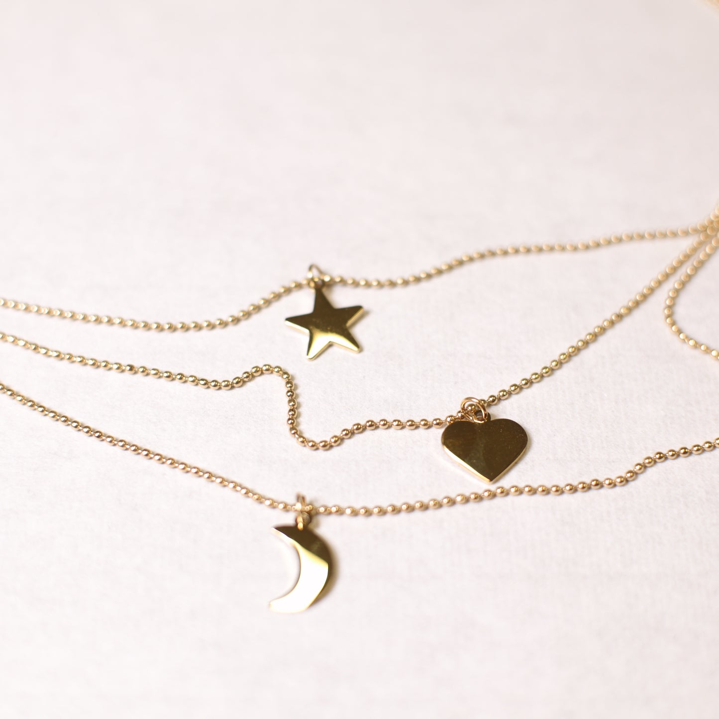 N0001 Star heart moon layer necklace