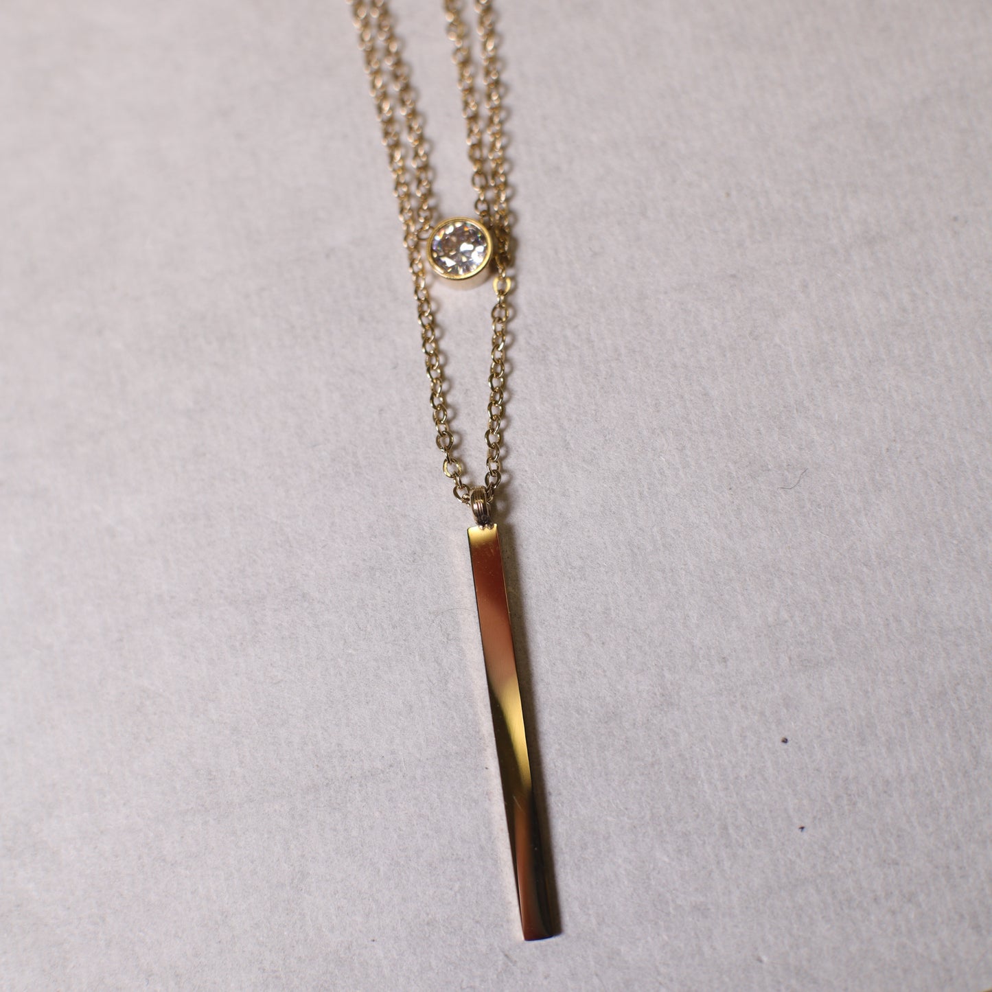 N0002 Clean zircon layer necklace