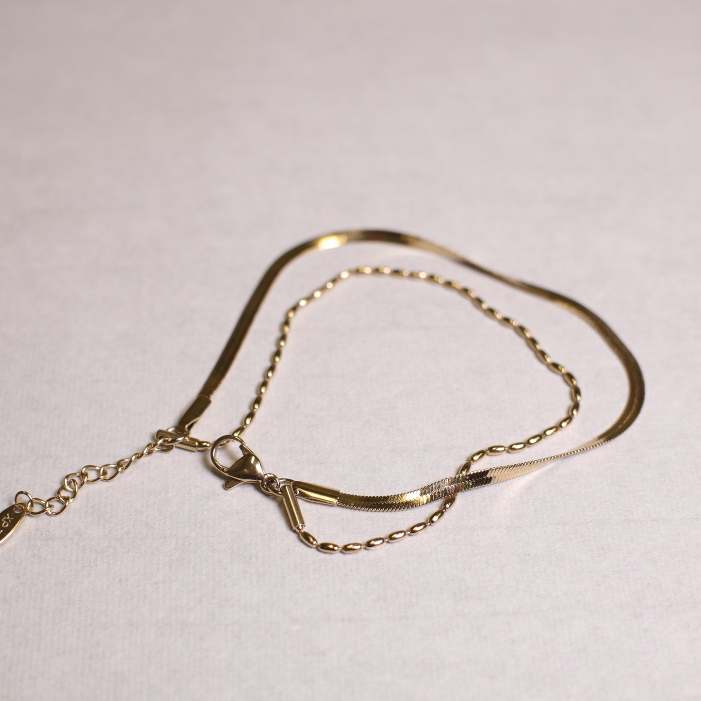B0003 Layer bracelet snake chain rice chain