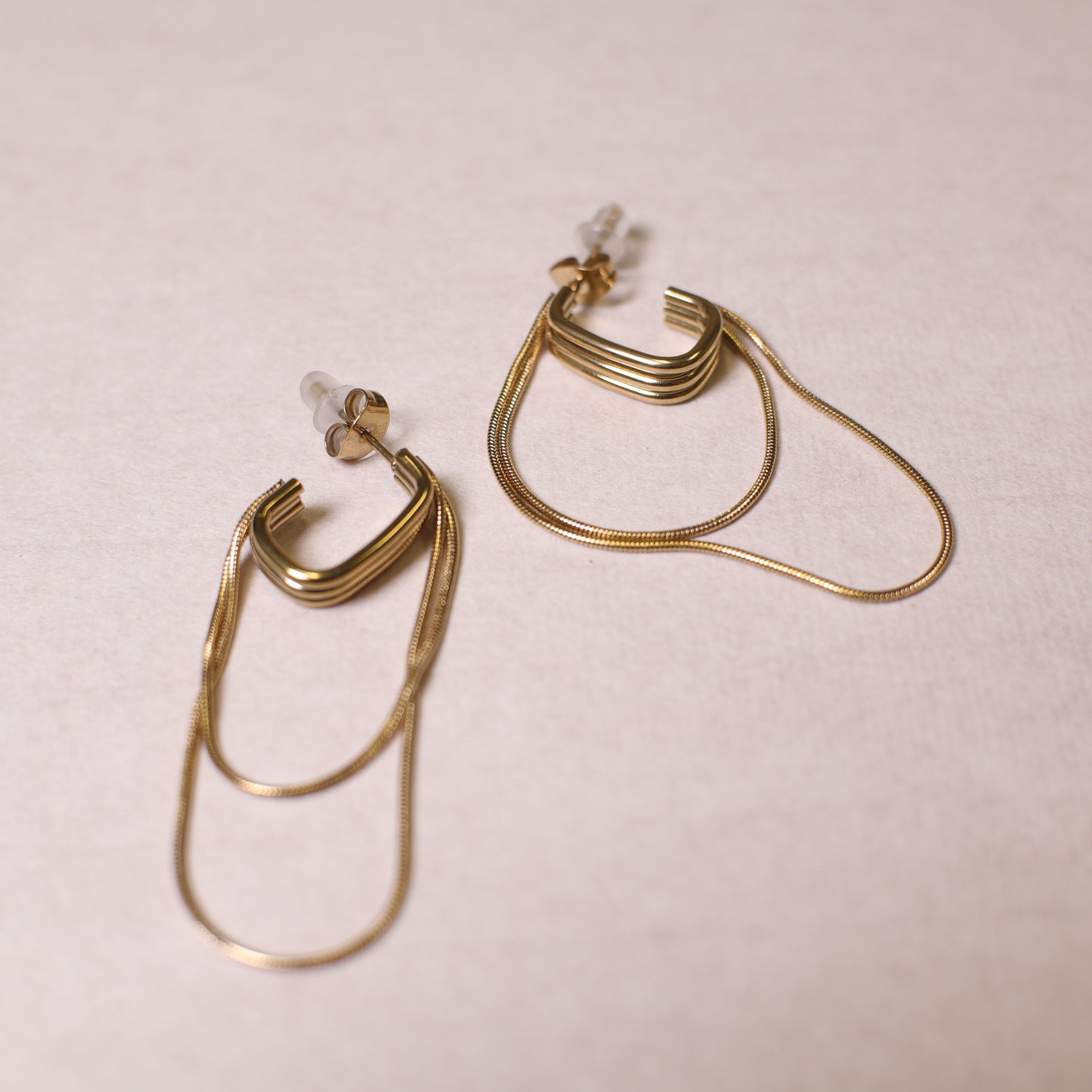 E0001 Silk thread dangle earrings