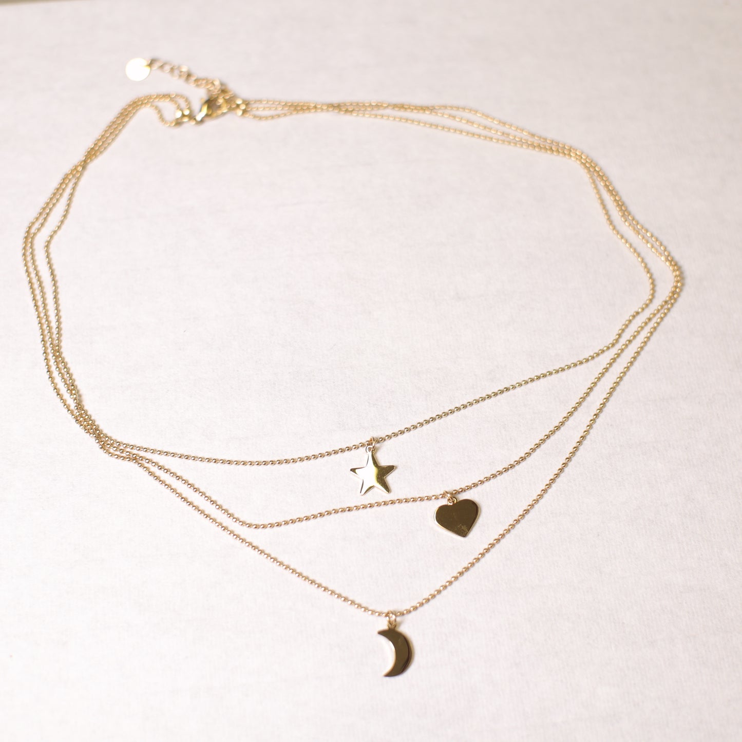 N0001 Star heart moon layer necklace