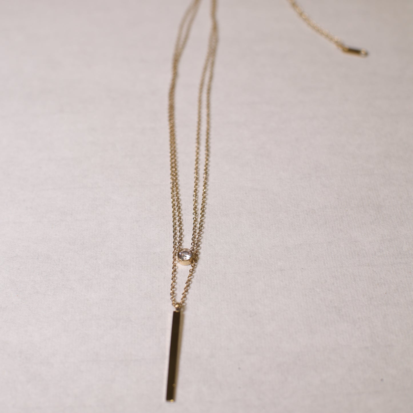 N0002 Clean zircon layer necklace