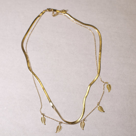 N0003 Leaves layer necklace